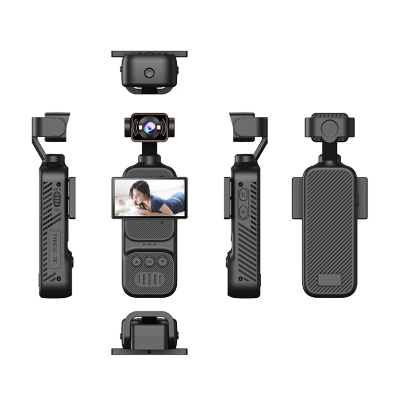 DV07 2.78 Inch Horizontal Screen 1080P HD Handheld Vlog Camera Action Recorder for Cycling Sports - Black