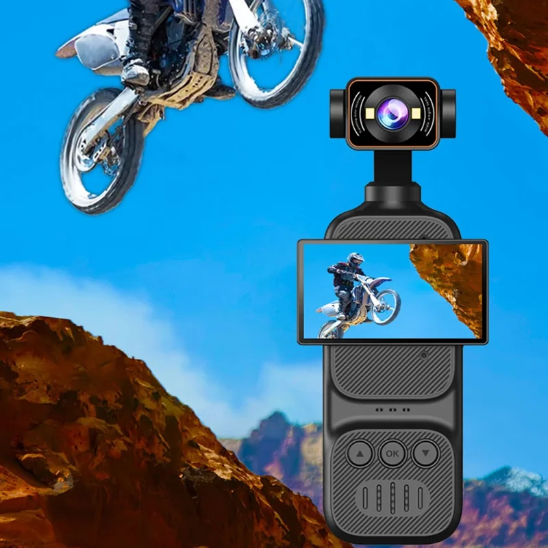 DV07 2.78 Inch Horizontal Screen 1080P HD Handheld Vlog Camera Action Recorder for Cycling Sports - Black