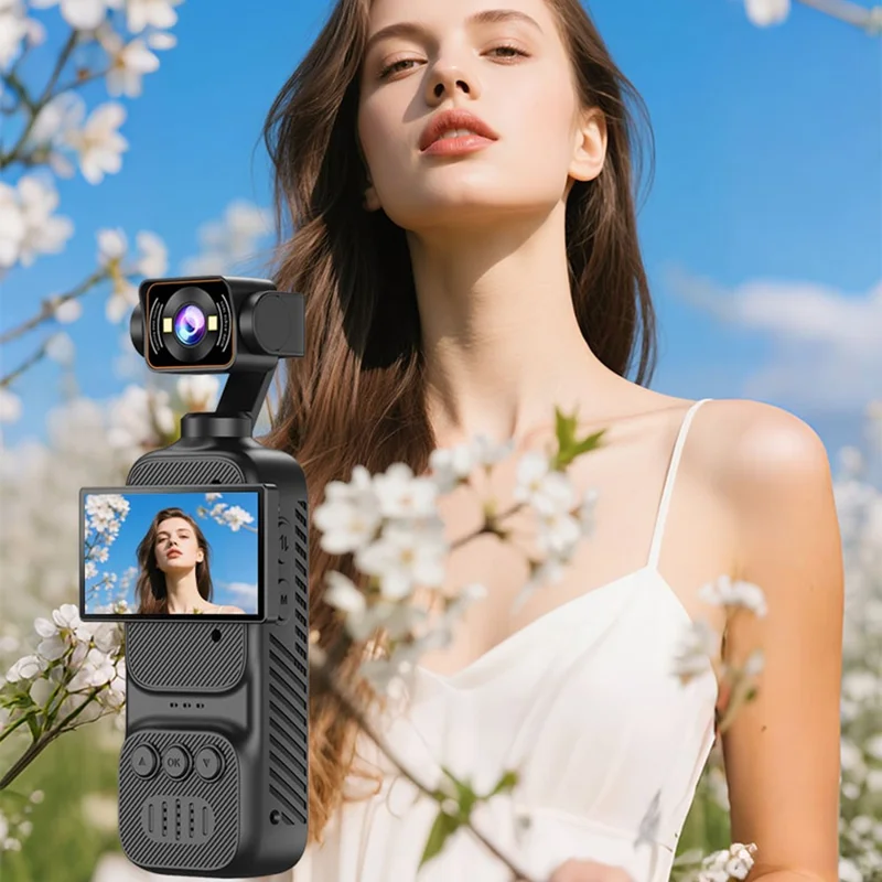DV07 2.78 Inch Horizontal Screen 1080P HD Handheld Vlog Camera Action Recorder for Cycling Sports - Black