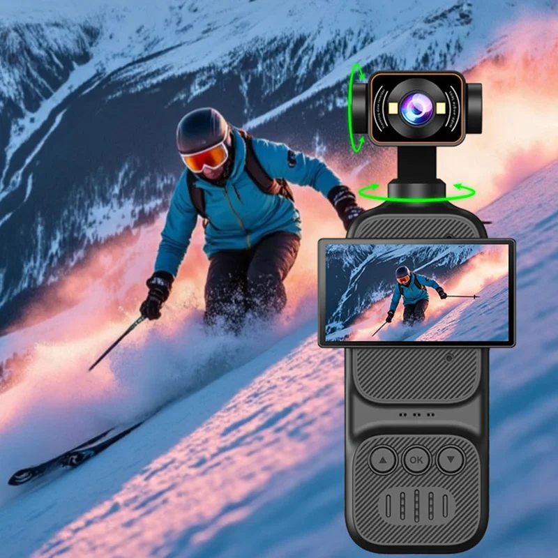 DV07 2.78 Inch Horizontal Screen 1080P HD Handheld Vlog Camera Action Recorder for Cycling Sports - Black