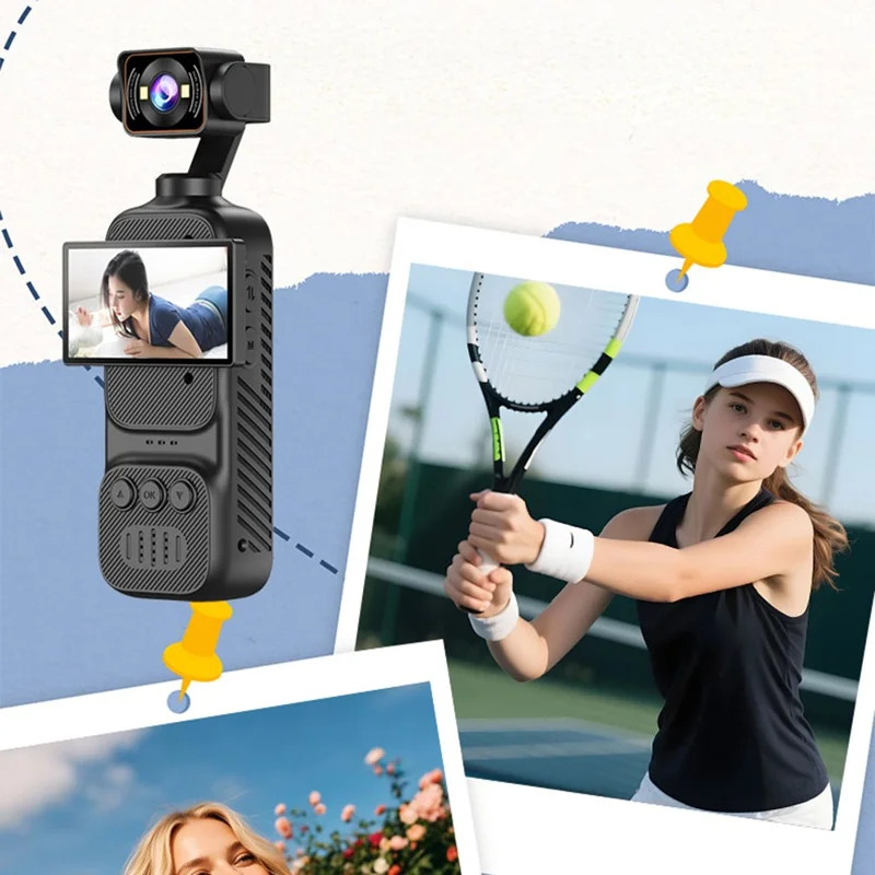DV07 2.78 Inch Horizontal Screen 1080P HD Handheld Vlog Camera Action Recorder for Cycling Sports - Black