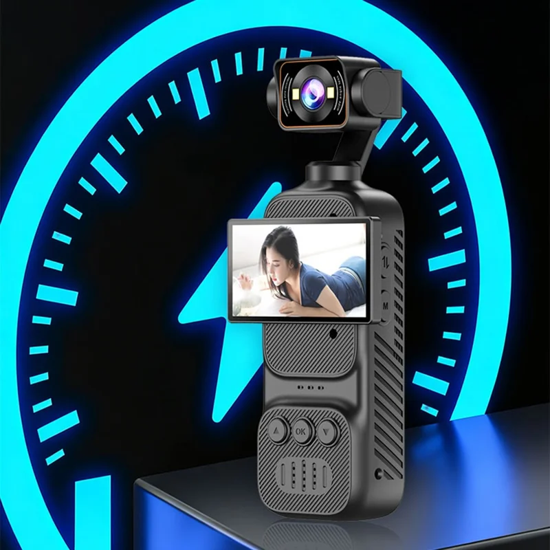 DV07 2.78 Inch Horizontal Screen 1080P HD Handheld Vlog Camera Action Recorder for Cycling Sports - Black