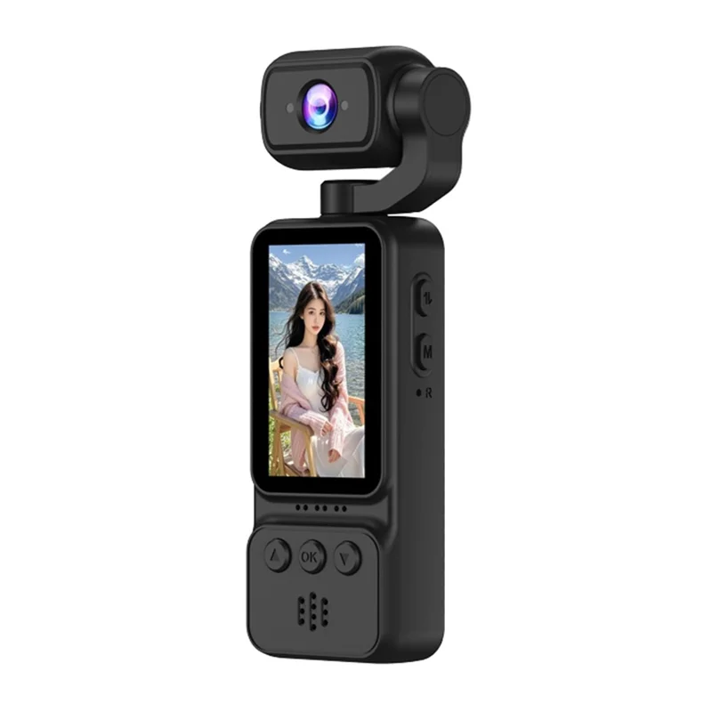 DV08 4K Recording Handheld Action Camera 1.97 Inch Screen HD Vlog Camcorder for Cycling Sports - Black