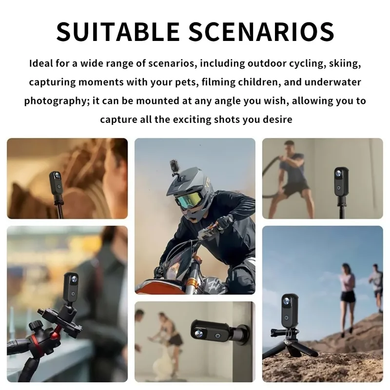 MZ01 4K Action Camera Wi-Fi HD Sports Mini Thumb Camera with Waterproof Case Electronic Stabilization Magnetic Recording Device - Black