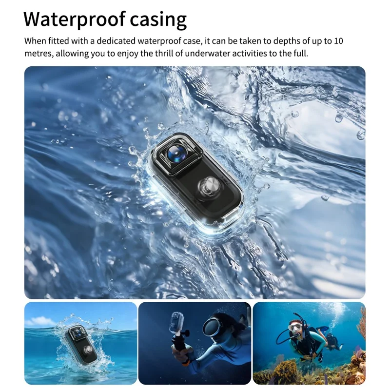 MZ01 4K Action Camera Wi-Fi HD Sports Mini Thumb Camera with Waterproof Case Electronic Stabilization Magnetic Recording Device - Black