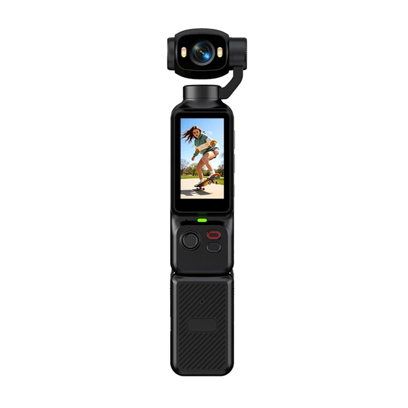 LK-033 1.97 Inch Action Camera 4K Handheld Vlog Video Recorder 180 Degree Flip Screen Sports Camera with Charging Case - Black