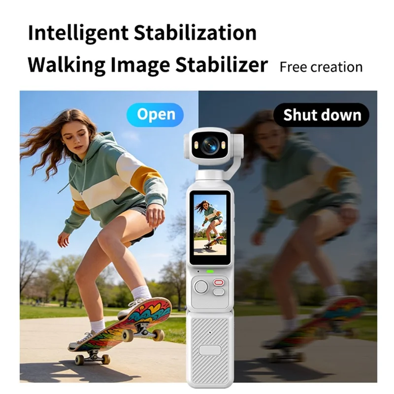LK-033 1.97 Inch Action Camera 4K Handheld Vlog Video Recorder 180 Degree Flip Screen Sports Camera with Charging Case - Black