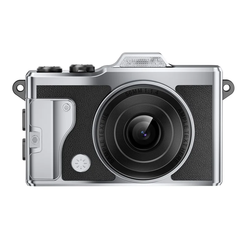 T5 Mini 4K Thumb Camera 1.47 Inch TFT Screen Vintage Digital Camera with LED Flashlight for Photography - Black