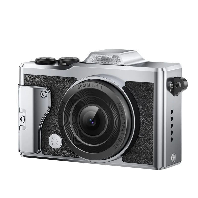 T5 Mini 4K Thumb Camera 1.47 Inch TFT Screen Vintage Digital Camera with LED Flashlight for Photography - Black