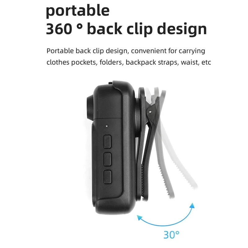 H91 4K Mini Action Camera WiFi a Mani Libere Indossabile con Schermo Touch IPS (Versione Base) - Nero