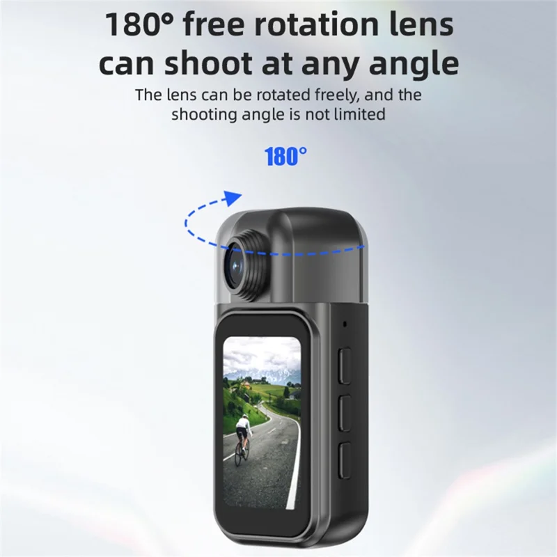 H91 4K Mini Action Camera WiFi a Mani Libere Indossabile con Schermo Touch IPS (Versione Base) - Nero
