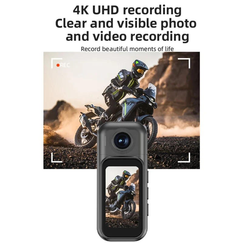 H91 4K Mini Action Camera WiFi Hands-Free Wearable Thumb Sports DV con Touch IPS Screen (Edizione Standard) - Nero