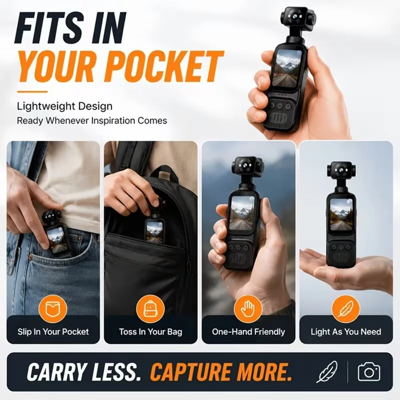 M7 Mini Thumb Camera 4K Ultra HD 270 Degree Rotation WiFi EIS Camcorder for Pet Vlogging Cycling