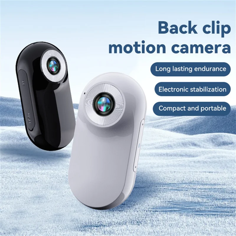 H2 Mini Action Camera 1920 x 1080P 120 Degree Wide Angle Magnetic Back Clip (without TF Card) - White
