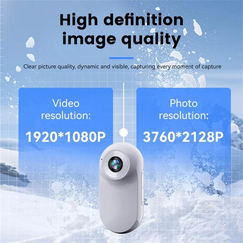H2 Mini Action Camera 1920 x 1080P 120 Degree Wide Angle Magnetic Back Clip (without TF Card) - White