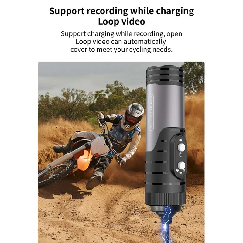 H68A Bike Motorcycle Helmet Camera HD 1080P WiFi Flashlight Camera Waterproof Sports DV Camera - Gold