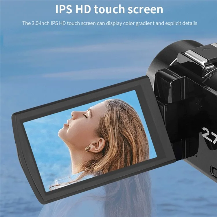 ORDRO V17 Nachtsicht-Kamera mit 3,0-Zoll-Touchscreen, 16-fachem Zoom und 2,7K-HD-Digitalvideoaufnahme