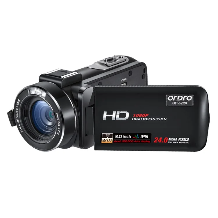 ORDRO Z20 3,0-Zoll-1080P-HD-Videokamera DV Infrarot-Nachtsicht-Digitalkamcorder - EU-Stecker