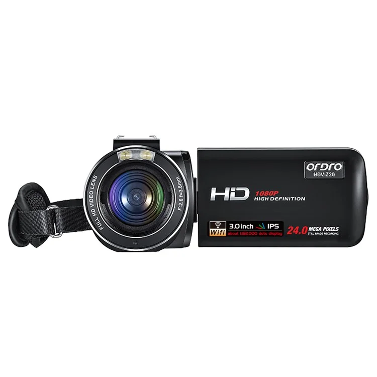 ORDRO Z20 3,0-Zoll-1080P-HD-Videokamera DV Infrarot-Nachtsicht-Digitalkamcorder - EU-Stecker