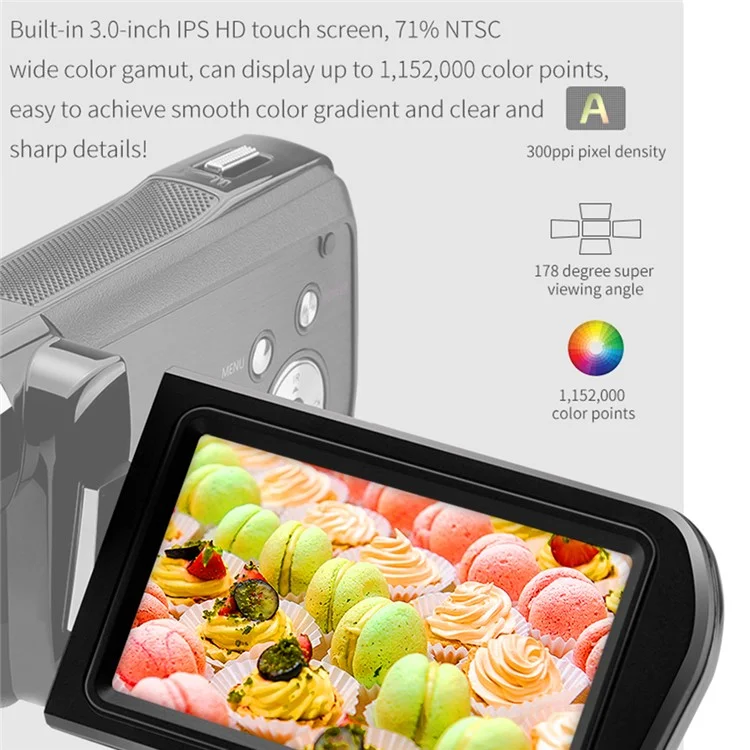 ORDRO AC2 30X Smart Zoom 4K 3.0-Zoll-HD-Touchscreen-Nachtvisionsvideokamera - EU-Stecker