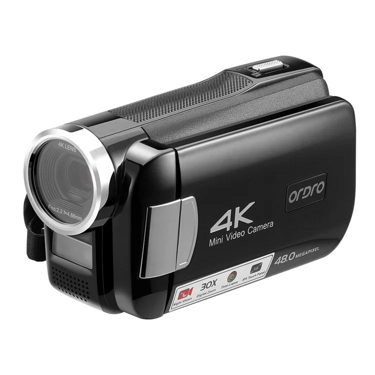 ORDRO AC2 30X Smart Zoom 4K 3.0-Zoll-HD-Touchscreen-Nachtvisionsvideokamera - EU-Stecker
