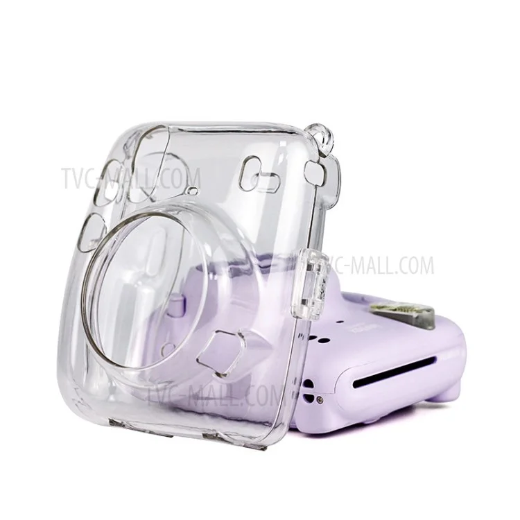 Transparent PC Camera Case with Adjustable Shoulder Strap for Fujifilm Instax Mini 11
