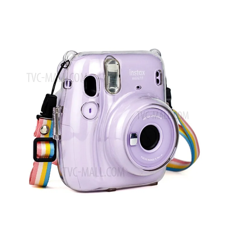 Transparent PC Camera Case with Adjustable Shoulder Strap for Fujifilm Instax Mini 11
