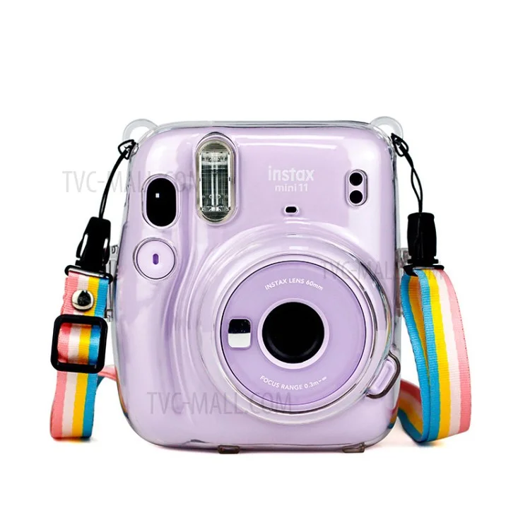 Transparent PC Camera Case with Adjustable Shoulder Strap for Fujifilm Instax Mini 11