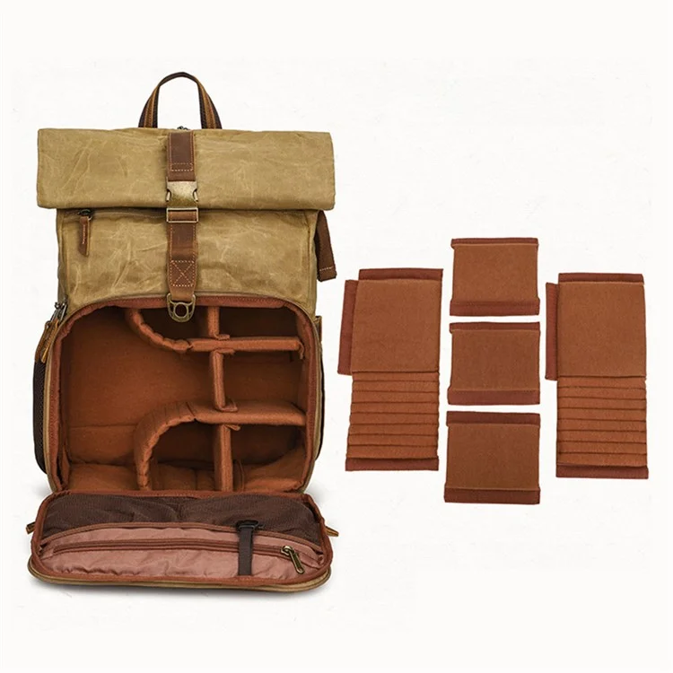 Sac à dos K-822 Sac de voyage imperméable pour le camping et la randonnée en toile - Jaune