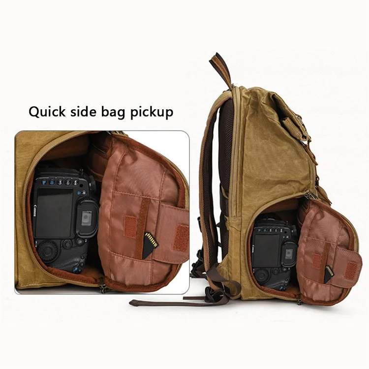 Sac à dos K-822 Sac de voyage imperméable pour le camping et la randonnée en toile - Jaune