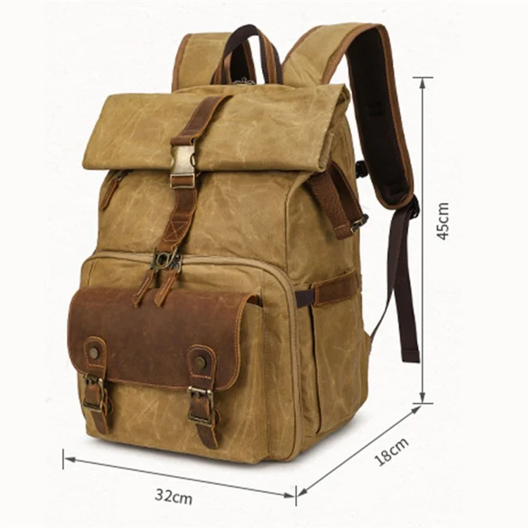 Sac à dos K-822 Sac de voyage imperméable pour le camping et la randonnée en toile - Jaune