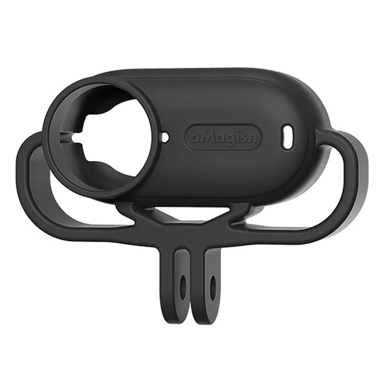 AMAGISN Shock Absorption Action Camera Silicone Case for Insta360 Go 3S - Black / Horizontal