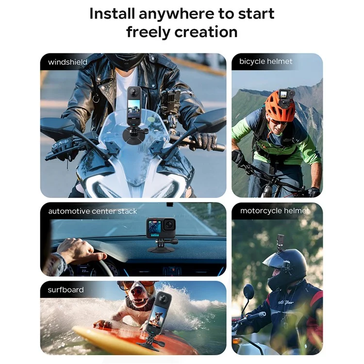 AMAGISN Flexible Adhesive Mount for Action Cameras Helmet Accessory for DJI, Gopro, Insta360