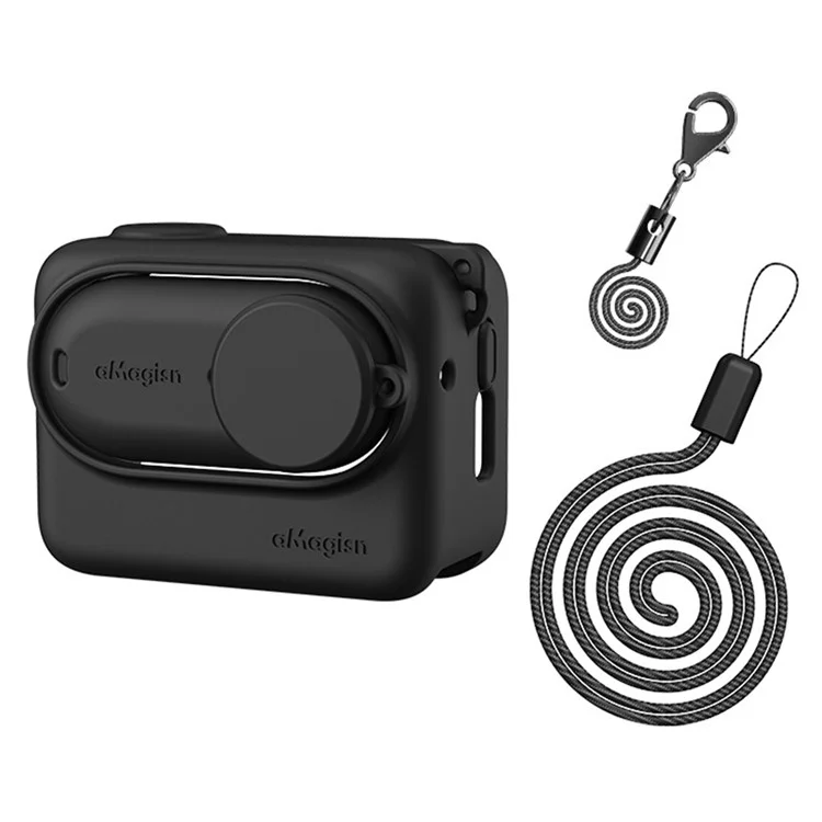 AMAGISN Силиконовый защитный чехол для Insta360 GO 3 Экшн-камера Ударопрочный чехол - Черный / Для Insta360 GO 3
