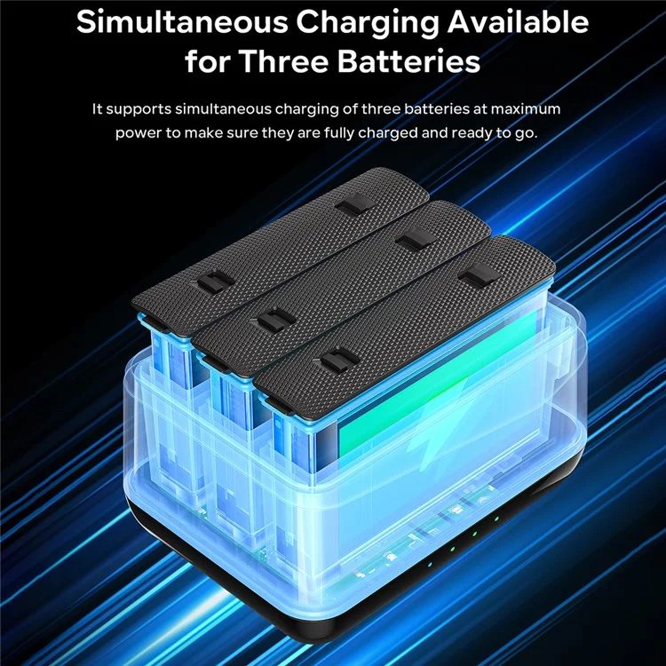 AMAGISN For Insta360 X4 Sports Camera 3-Slot Battery Charging Hub Memory Card Storage Case (No Battery)