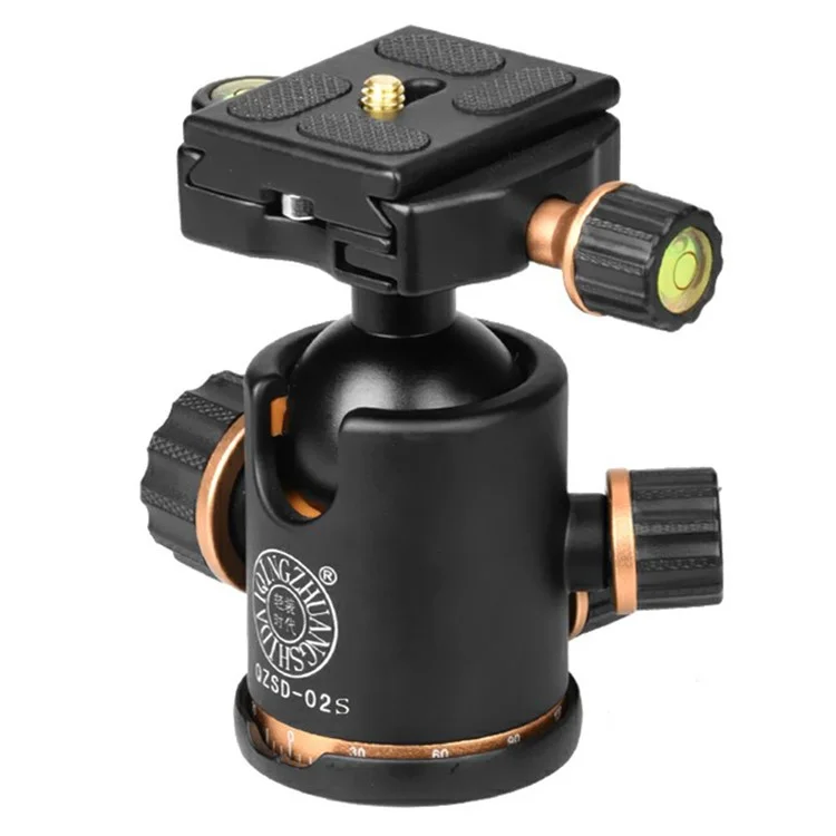 QZSD Q02S Support de Cardan en Alliage d'Aluminium pour Appareil Photo Reflex 36mm