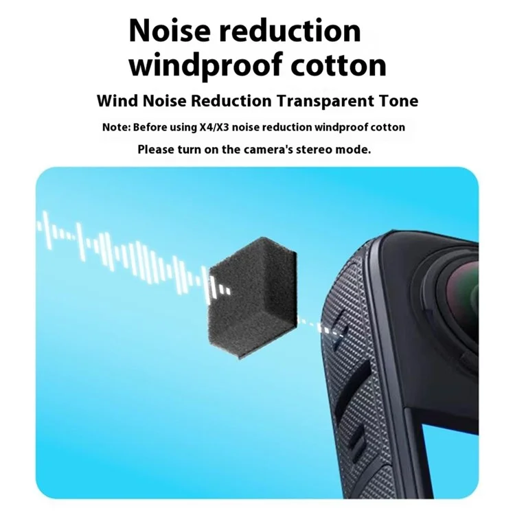 BRDRC 6Pcs For Insta360 X5 / Insta360 X4 / X3 / ONE X2 Mic Wind Muff Camera Noise Reduction Sponge Video Muffler Accessories