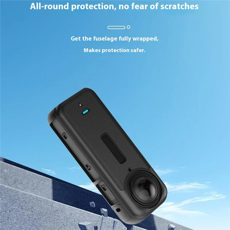 FLYMILE Pour Insta360 X4 Action Camera Protection Case Anti-Rayure Silicone Cover