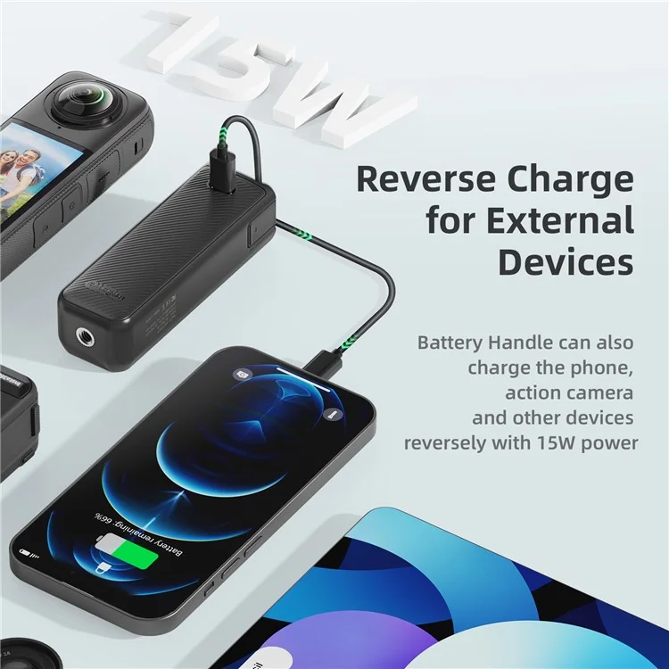 AMAGISN Pour DJI Osmo Pocket 3 Batterie Poignée 4500mAh Power Stick avec 1/4 Pouce Port de Montage