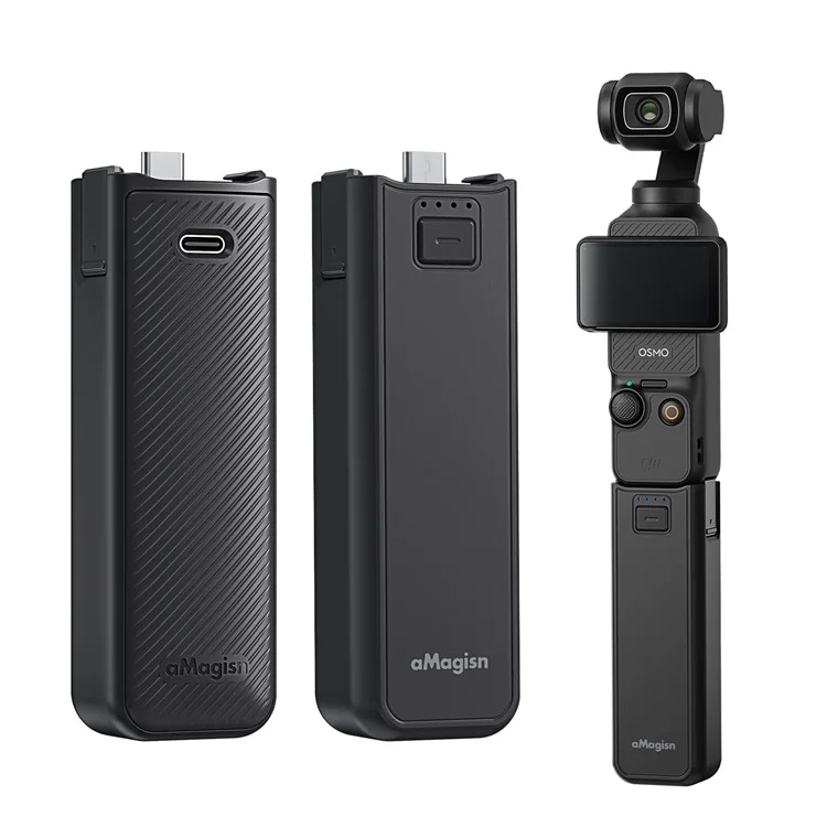 AMAGISN Pour DJI Osmo Pocket 3 Batterie Poignée 4500mAh Power Stick avec 1/4 Pouce Port de Montage