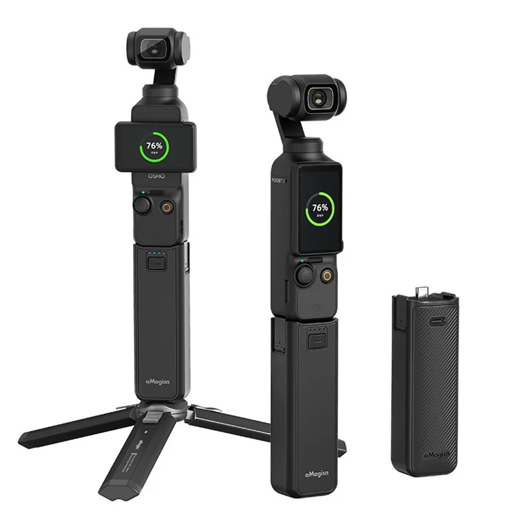 AMAGISN Pour DJI Osmo Pocket 3 Batterie Poignée 4500mAh Power Stick avec 1/4 Pouce Port de Montage