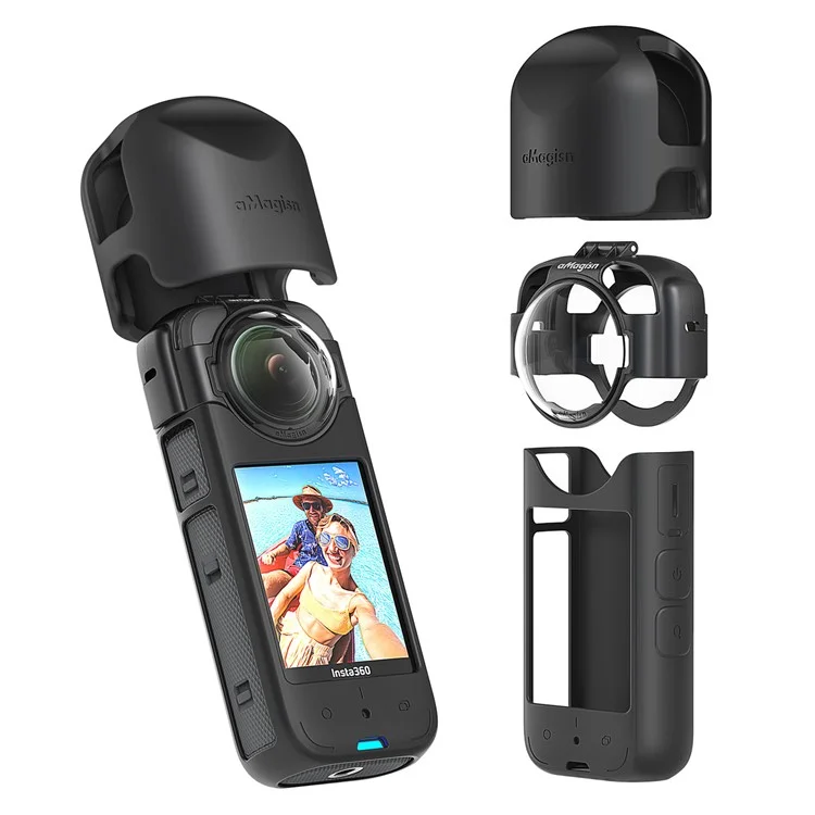 Amagisn Für Insta360 X3 Glass-anti-fog-objektiv-schutzschutz Mit Silikonlinsenkappe, Kamerafall