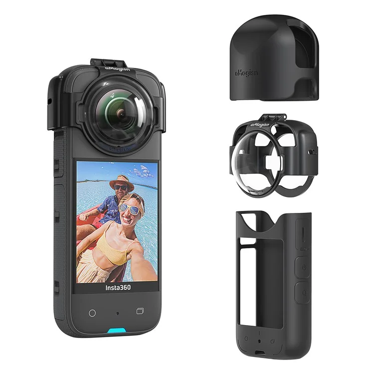 Amagisn Für Insta360 X3 Glass-anti-fog-objektiv-schutzschutz Mit Silikonlinsenkappe, Kamerafall