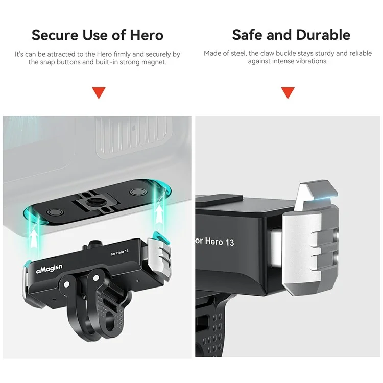 Amagisn Für GoPro Hero 13 Magnetic Metall Schnellfreisetzungsmontage Dual Interface Adapter Basiszubehör