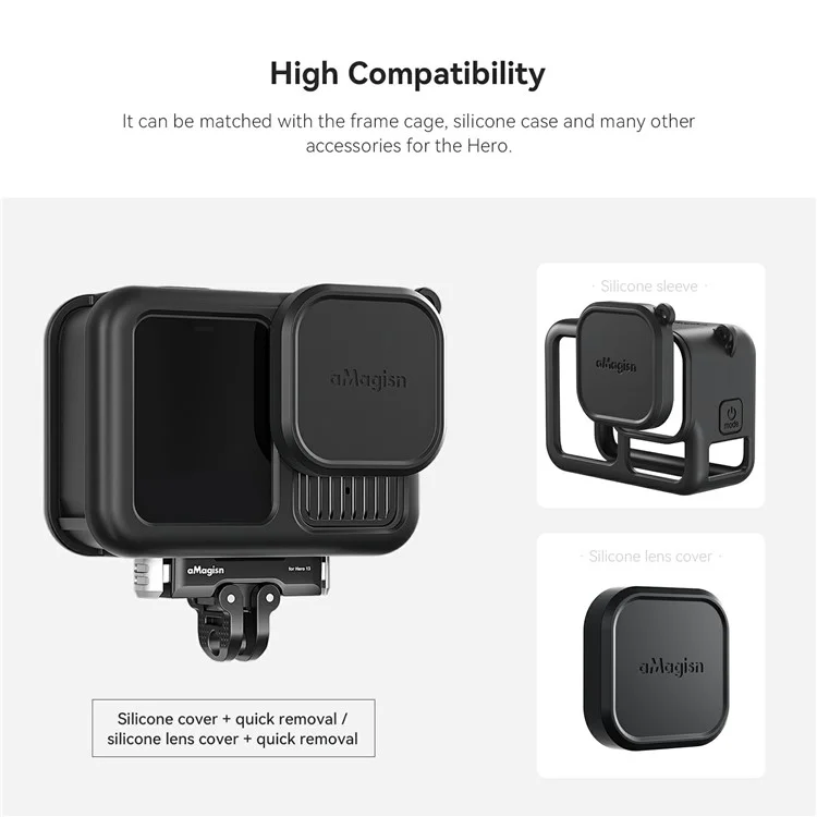 Amagisn Für GoPro Hero 13 Magnetic Metall Schnellfreisetzungsmontage Dual Interface Adapter Basiszubehör