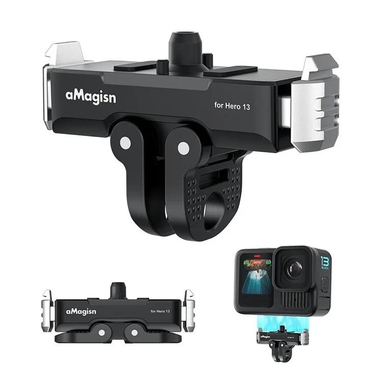 Amagisn Für GoPro Hero 13 Magnetic Metall Schnellfreisetzungsmontage Dual Interface Adapter Basiszubehör