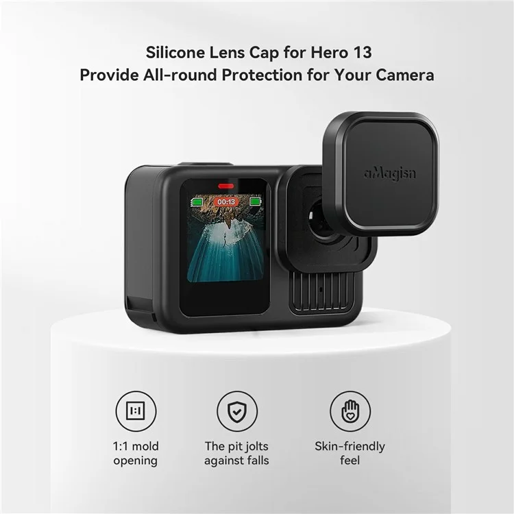 AMAGISN Capuchon d'Objectif en Silicone pour Caméra GoPro Hero 13, Accessoire de Protection Complète pour Caméra d'Action