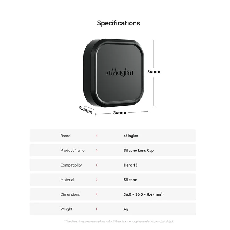 AMAGISN Capuchon d'Objectif en Silicone pour Caméra GoPro Hero 13, Accessoire de Protection Complète pour Caméra d'Action