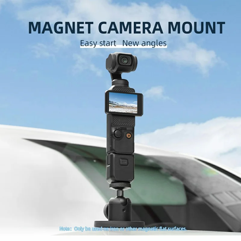 BRDRC Magnetic Camera Mount 360-Degree Rotation Ball Head - Black