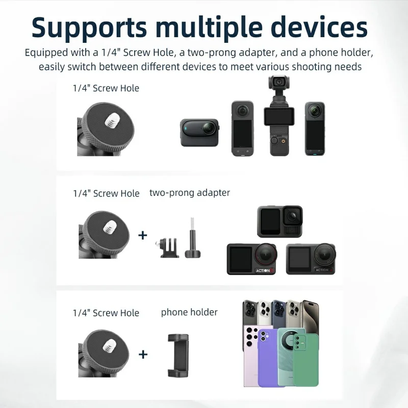 BRDRC Magnetic Camera Mount 360-Degree Rotation Ball Head - Black